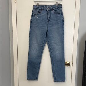 American Eagle Outfitters Women's Light Blue Straight Leg Jeans